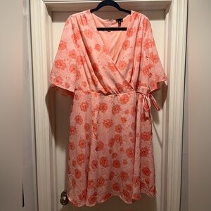 Torrid Coral Floral Midi Dress